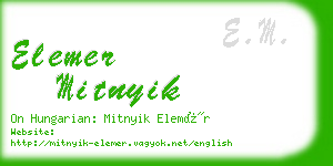 elemer mitnyik business card